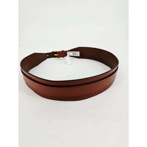 J. Crew Wide Leather Belt with Brass Buckle in
Cognac Brown Leather Size S / M - Picture 3 of 11